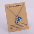 Save Ocean Marine Animals Necklace Summer Beach Gift Statement Jewelry Sand Dollar Mermaid Pendant Necklaces for Women