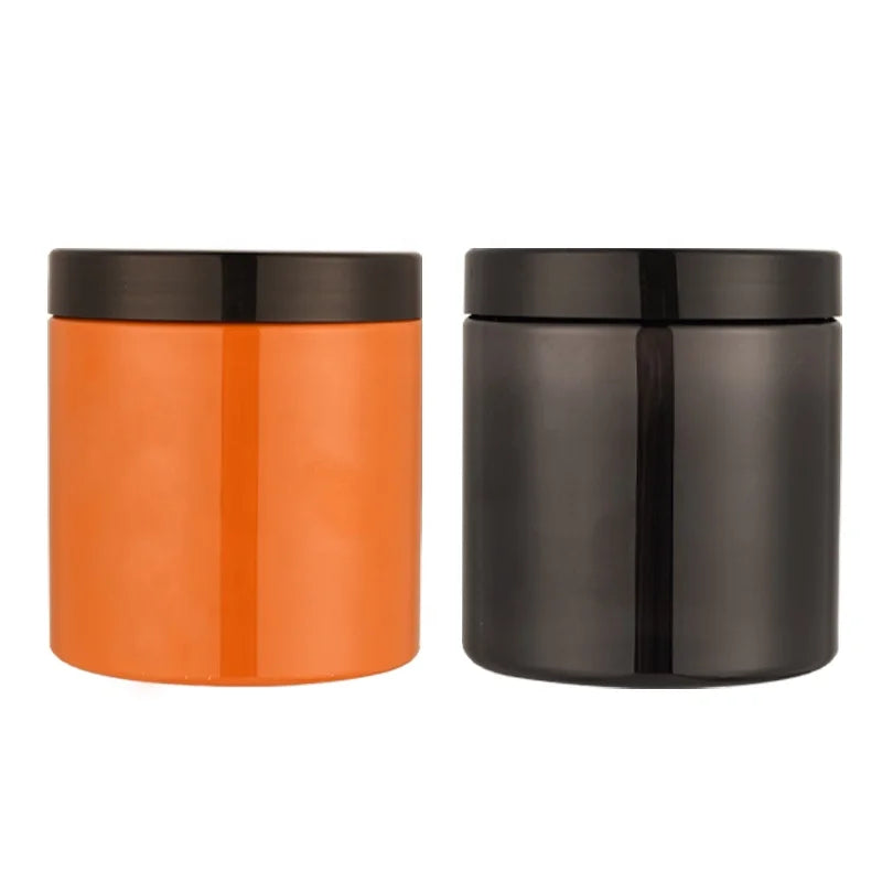 500ml Clear PET Plastic Jar for Skin Care & Loose Powder Packaging Body Scrub Container Custom Color Cosmetic Empty Jar