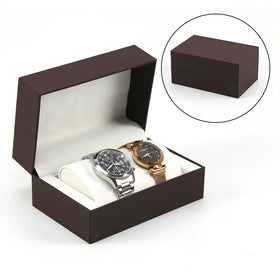 Manufacturers Wholesale Watch Display Box Watch Storage Box High-grade PU Leather Double Watch Jewelry Clamshell Box