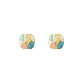 AA016018 Square Shaped Color Stud Earrings for Women Elegant Ear Ornaments Jewelry Accessories
