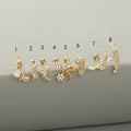 2025 Tarnish Free Chunky Zircon 18K Gold Plated Copper Stainless Steel Earrings Rhinestone Star Moon Studs Jewelry for Women