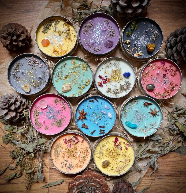 Custom Crystal Dry Flower Luxury Aroma Decorative Private Label Tin Scented Candle
