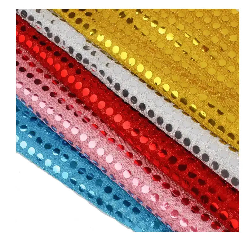 Tissu De Paillettes NEW Style 6mm Spangle American Knit Sequin Fabric for Garment Accessorize Sequin Fabric