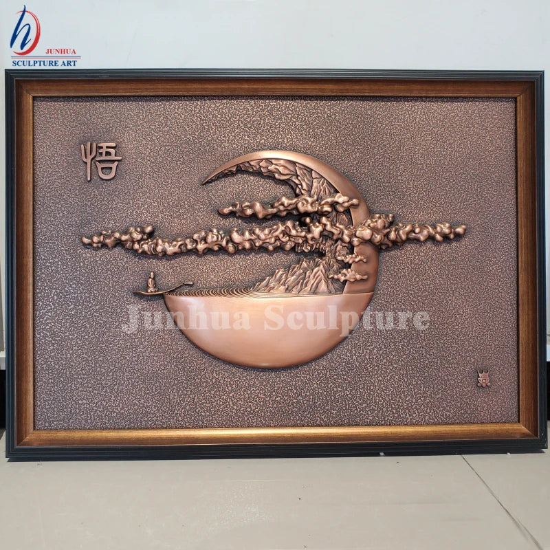 Hot Sale Metal Wall Bronze Elephant Relief Sculpture for Home Decoration