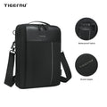 Suspended Zipper Design Durable Accommodate 13.3 Inches Laptop 5.5L Large Capacity Nylon Black Commuting Crossbody Bag