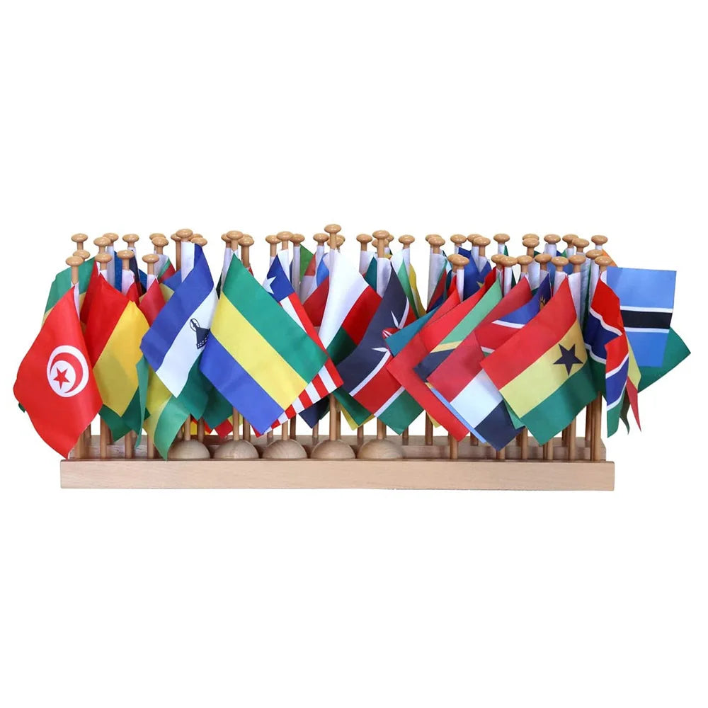 Montessori Toys for Kids Learning Educational Toys Montessori Geography Toys Africa Flag Set With Stand
