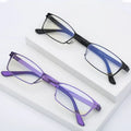 Fashion Simple Purple Metal Frame Ladies Folding Reading Glasses Anti-Blue Light Glasses Portable Elderly Reading Glasses
