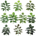 F47 High Quality Real Touch Fake Green Leaf Branches Stems Artificial Monstera Leaves for Wall Hanging Decorative