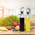 250ml 500ml Empty Kitchen Square Vinegar Glass Cooking Olive Oil Bottle With Pourer Spout for Condiment Soy Sauce