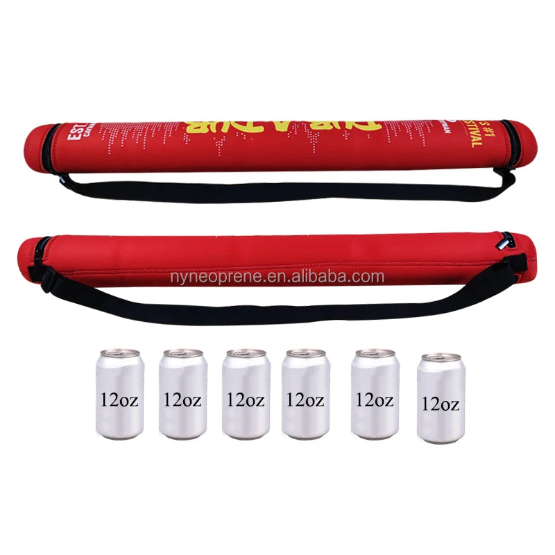 Hot Selling Custom Company Logo Sublimation Printing Sling 12oz Neoprene Beer Can Cooler Insulated 6 Can Beer Tube Cooler Bag
