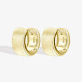 Daidan 13mm Matt Brush Gold Jewelry Gold Plated Bold Hoop Huggie Hoop 925 Sterling Silver Chunky Earrings