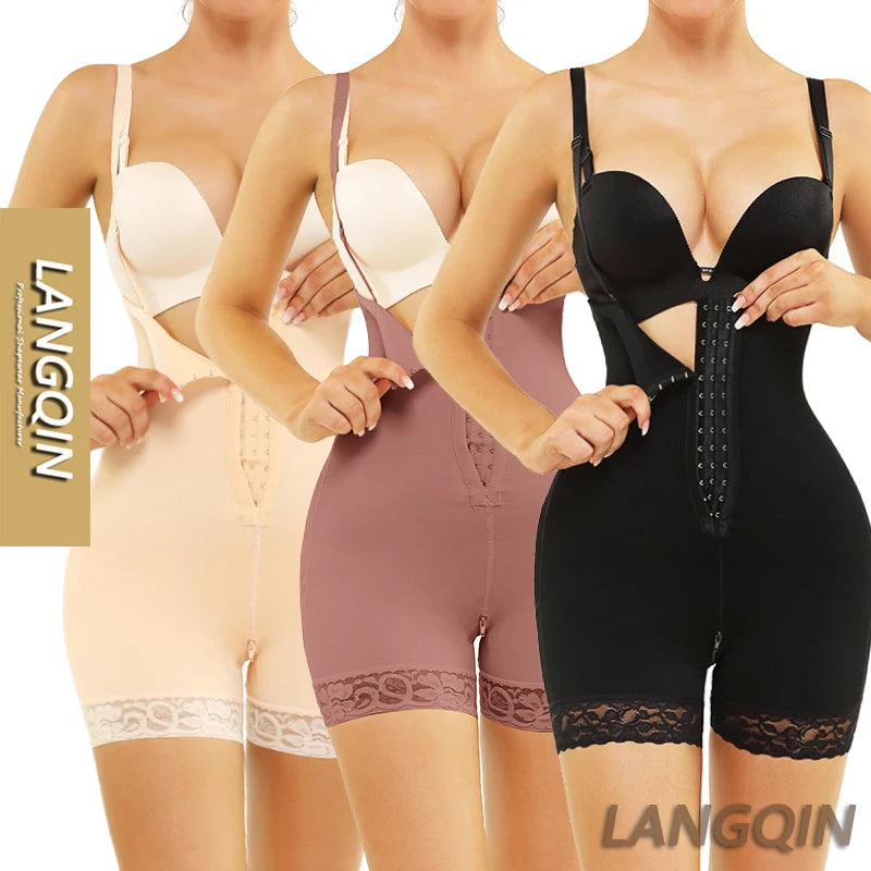 Women's Full Body Shapewear LangQin New Arrival High Compression Firm Control Thin Nylon Abdominal Board Post Surgery Tabla