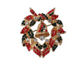 Fashion Acrylic Rhinestone  Bells Wreath Brooches for Women Christmas Decorations Weddings Office Brooch Pins Gifts