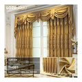 Wholesale Jacquard Luxury Curtain with Valance  Bedroom Tulle Curtain Fancy Valances Beaded Set Curtain Valances