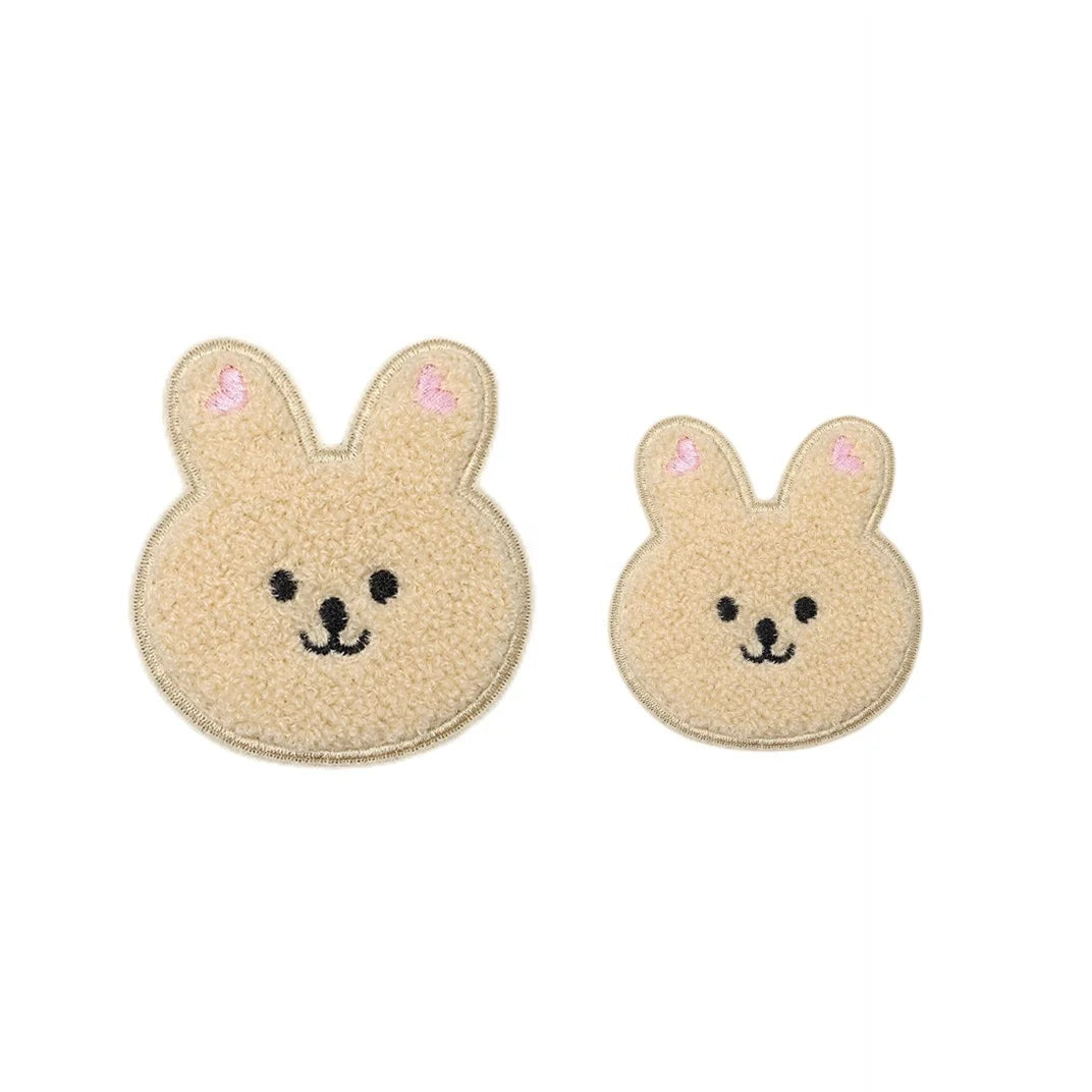Small Rabbit Colorful Cartoon 3M Towel Embroidered Chenille Patch Iron on Chenille Patches for Clothing