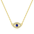 Wholesale Fashion 925 Sterling Silver 18k Gold Plated Evil Eye Charms Necklace Zircon Dainty Blue Eye Pendant Necklace Women