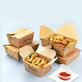 Environmental Waterproof High-End Disposable Portable Magnetic Closure Fish Chip Kraft Food Grade Paper French Fries Folders
