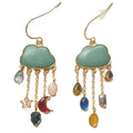 Cute Cloud Tassel Star Moon Drop Dangle Earrings for Women Sweet Lapis Lazuli Vintage Charming Jewelry Gifts