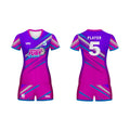 Customized Sublimation Unisex Purple Pink Quick-drying 100% Polyester Volleyball Uniforms with Custom Logo OEM Services Jersey