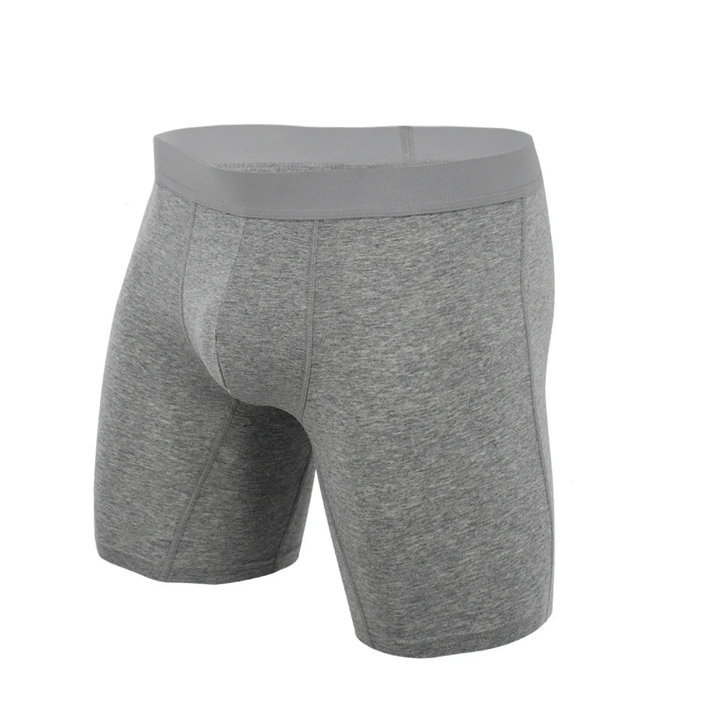 Hot Selling Men's XL Boxer Shorts Solid Color Mid-Rise Seamless Breathable Knitted Cotton Underwear