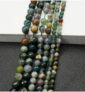 HZ Natural Indian Agate Faceted Round Loose Bead Healing Energy Gems for Jewelry Making HZ Bracelet & Necklace Design
