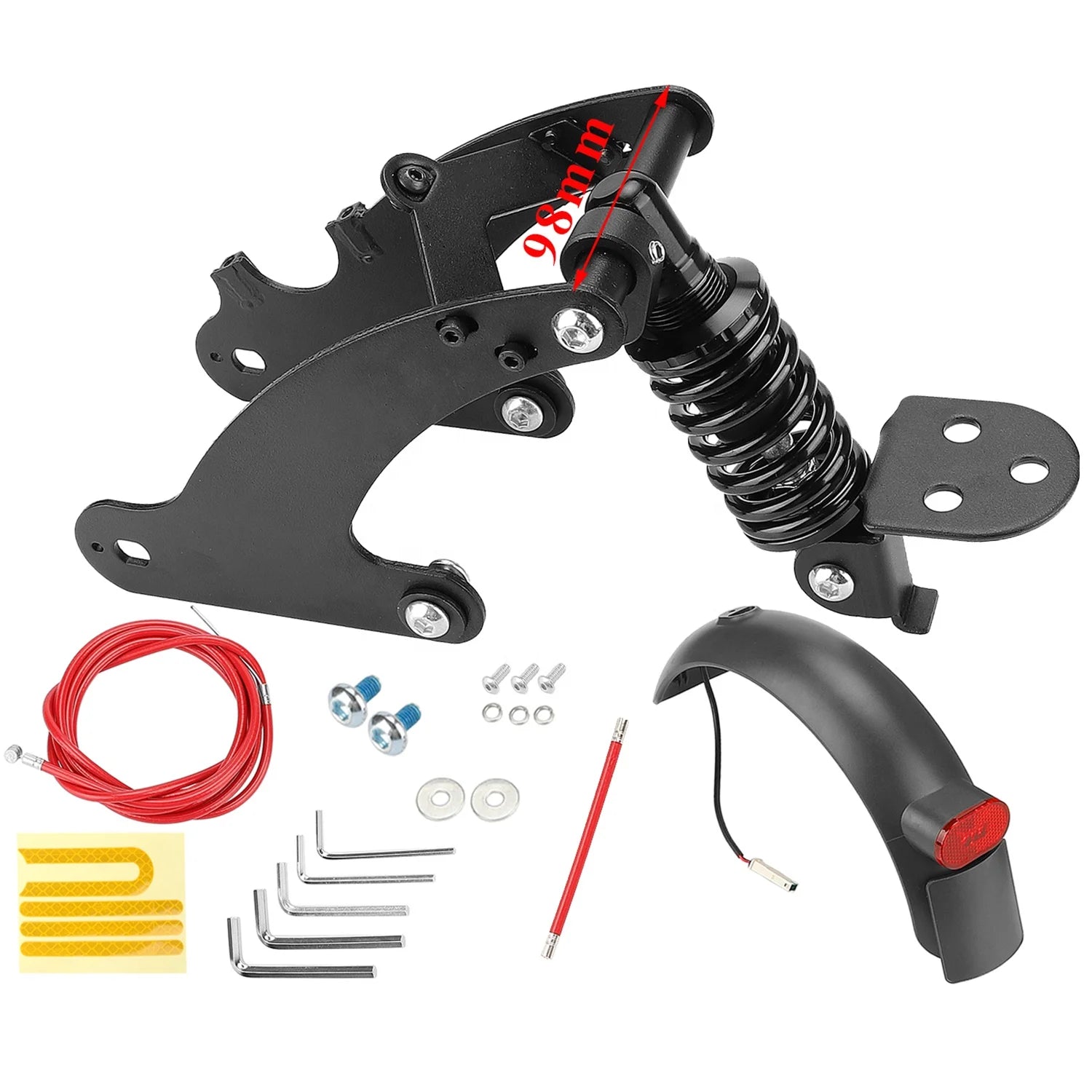 Upgrade Rear Suspension Set V2 Rear Shock Absorber with Rear Fender and Rear Lamp for Xiaomi Pro Pro2 Electric Scooter