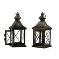 Set of Two Custom Shabby Retro Chic Iron Candle Lantern for Garden Yard Night Lighting Accessories Home Decor Vintage Crafts