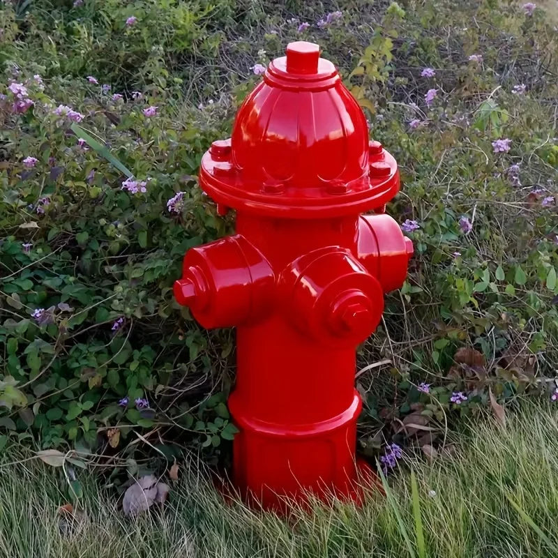 Fire Hydrant Resin Ornament "FOR DOGS to PEE" with Cute PuppyOutdoor Garden Decor for Lawn Pet Themed Gift for Dog Lover