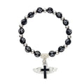 Cross Mirror Bronzed Acrylic Cross Bead Bracelet Etsy Drop Oil Angel Beaded Rosary Hand Ornament