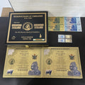 Big Size Zimbabwe Banknote Scroll Lot Zimbabwe Plastic Gold Foil Collectible Certificate with Box