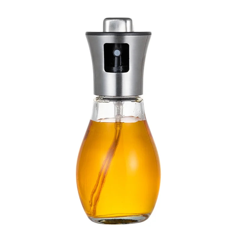 Kitchen Food Grade Lead-free Glass Oil Spray Dispenser Bottle 200ml Mini Olive Oil Sprayer with Stainless Steel Pump