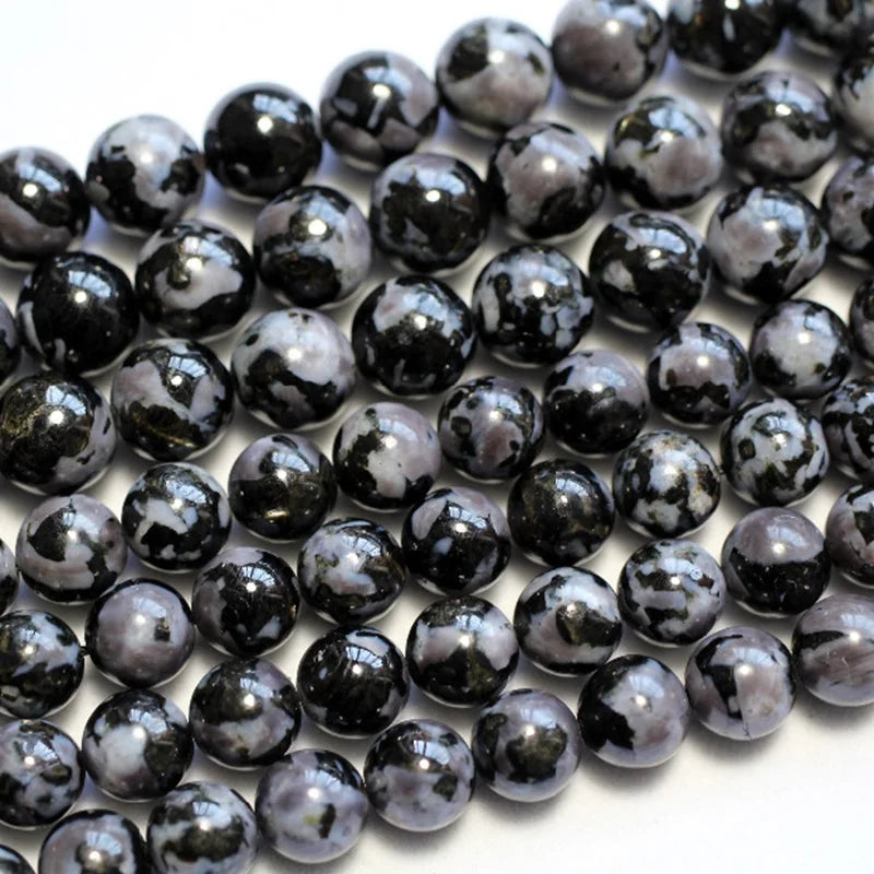 Meihan Wholesale Natural Gabbro Smooth Loose Stone Beads for Jewelry Making Bracelet Necklace DIY