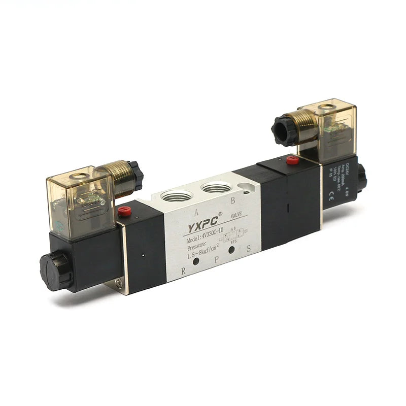 Wholesale 4V330-10 Pneumatic Solenoid Operated Directional air Valve Double Coil Electromagnetic Valve 5/3 Way Solenoid Valve