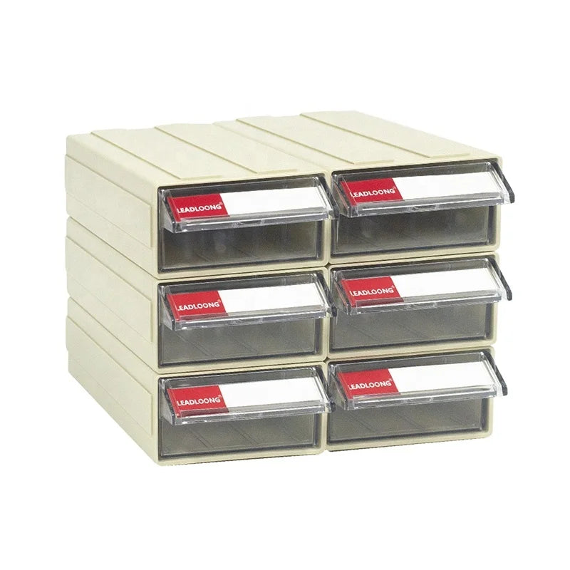 Leadloong F1 White 6pcs Plastic Desktop Storage Box 80*95*50MM/7*3.7*2 Inch Stackable Organizer Drawers