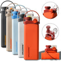 Collapsible 600ml Reusable Food Grade Silicone Travel Water Bottle PVC gifts box Sport Fitness Lightweight Silicone Water Bottle