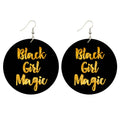 Black Lives Matter Black by Popular Demand Don't Crack Juneteenth Dope Mom Dad Sister Grandma Natural Wood Wooden Earrings