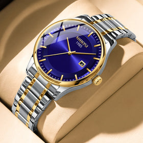 NIBOSI 2631 Men's Watches Luxury Business Waterproof Quartz Wrist Watch for Man Fashion Stainless Steel Strap