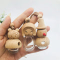 Glass Car Diffuser Bottles Wooden Cap Plastic Tip Perfume Fragrance Bottles 5ml 8ml Empty Car Hanging Perfume Glass Bottle