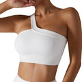 Custom Logo Plus Size Running One Shoulder Sexy Seamless Fitness Yoga Sets Cross Backless Sports Bra for Women