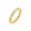 LOZRUNVE 925 Sterling Silver Cubic Zirconia Gold Vermeil Twisted Fashion Unique Ring Fashion