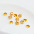 Brass Gold Petunia Pendant Holder 14K Gold Plated Half Hole Pearl Holder Flower Cap Material for DIY Jewelry Making