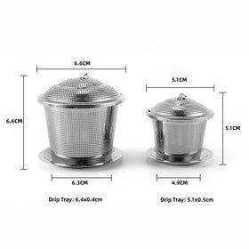 Wholesale Fine Mesh Stainless Steel Dome Bucket Tea Strainer Loose Leaf Tea Infuser With Lid
