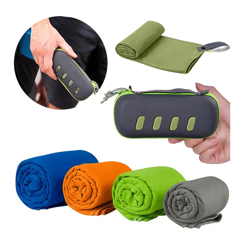 Custom Size Microfiber Travel Towel Fast Drying Lightweight Quick Dry Towel Camping Beach Sport Towel Gym With EVA Case