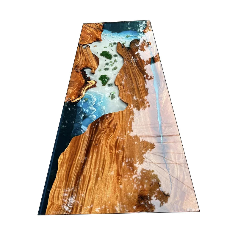 Modern European Design Dining Table Solid Wood with Resin Epoxy Finish for Apartment Hotel Warehouse Park Restaurant Use