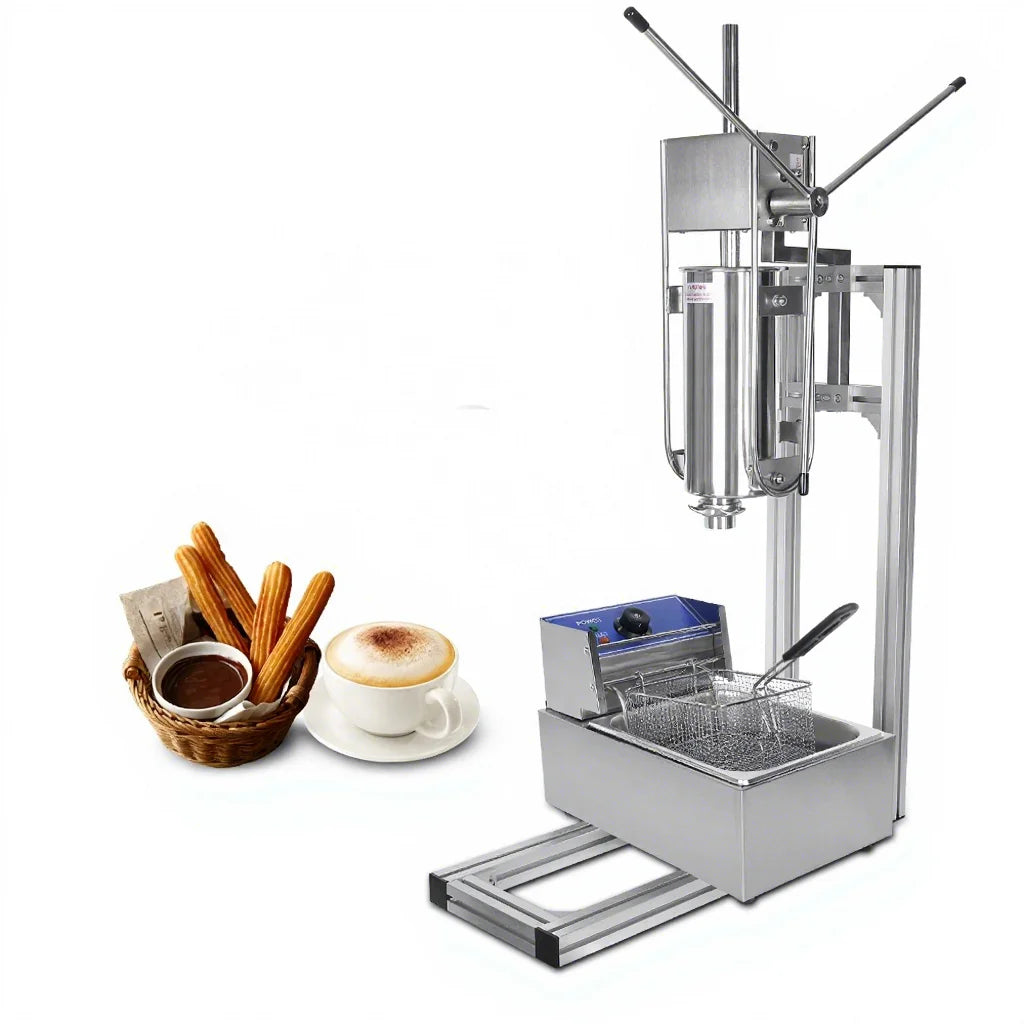 Spanish Manual Churro Maker Churro Machine and Fryer Spain Donut Machine with 5 Pieces Nozzles