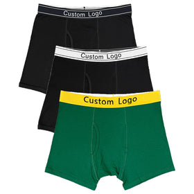 Hot Sale Custom Logo Underwear Men Wholesale Cotton Desgin Own Underpants Cotton Breathable Boxer Briefs Man