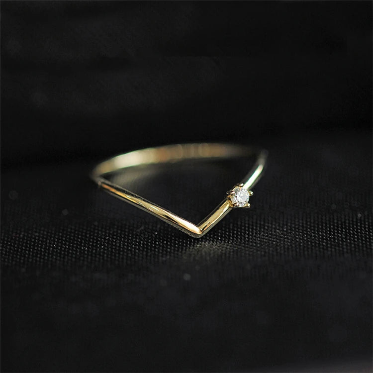 Unique Simple Design Gold and Rhodium Plated Zircon Diamond Ring 925 Ladies Rings