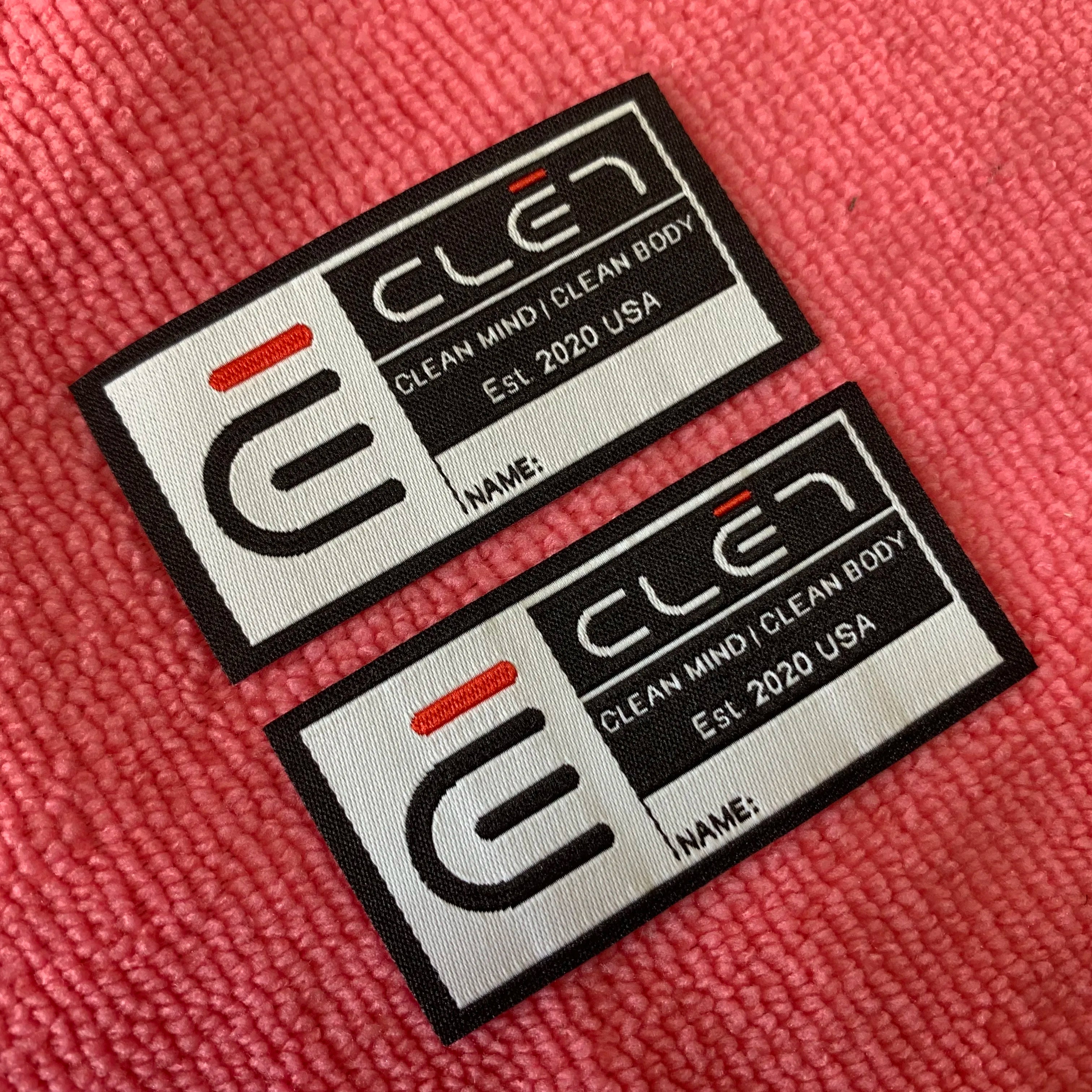 Factory Price Brand logo Organic Woven Labelcustom Soft High Density Clothing Collar Label for Uniform