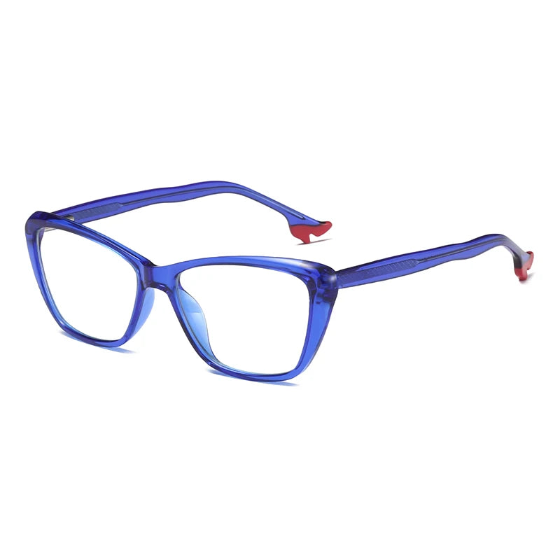 Tr90 Women's Fashionable Eyeglasses Frames Anti Blue Light Spring Hinge Prescription Frame Myopia Reading