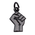 Custom Fist Logo Metal Pendant Necklace Blanks Wholesale Handmade Tags Gunmetal Metal Name Hang Charms for Keyring